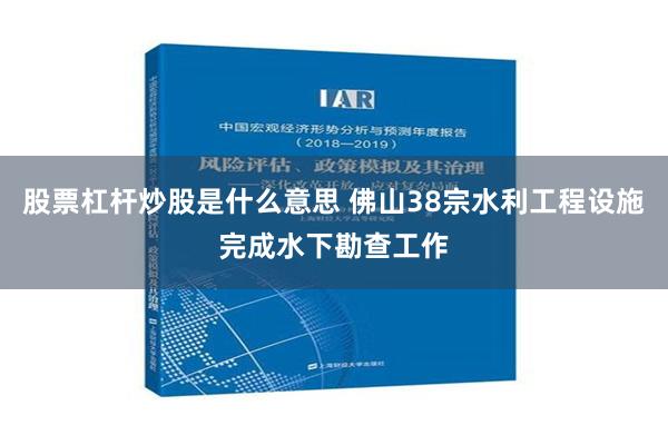 股票杠杆炒股是什么意思 佛山38宗水利工程设施完成水下勘查工作