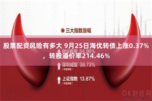 股票配资风险有多大 9月25日海优转债上涨0.37%，转股溢价率214.46%